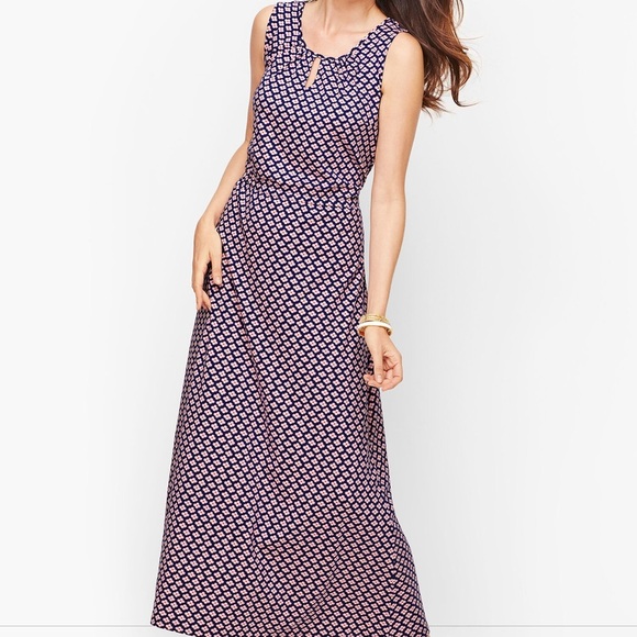 NWT TALBOTS Wear To Work Jersey Maxi Dress Daisy Print NEW PM Petite Medium - Picture 10 of 10